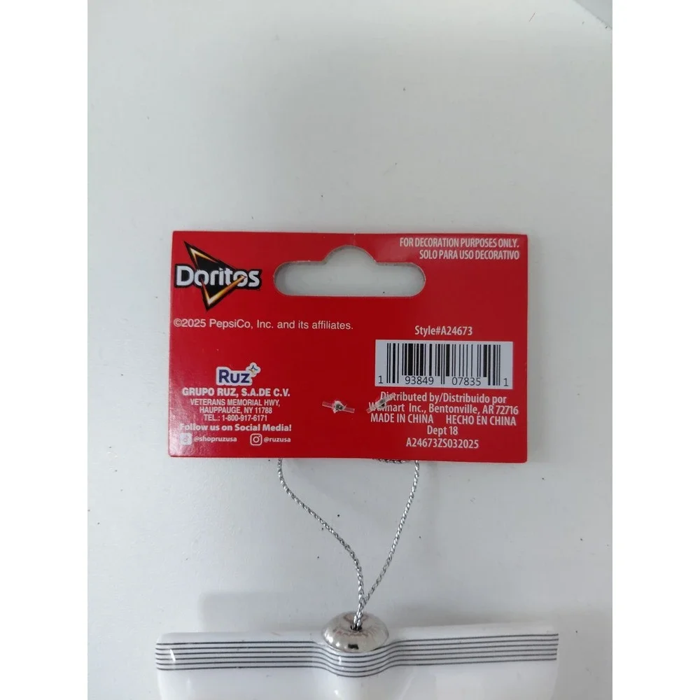 Doritos Tortilla Chips Taco Flavor Shatterproof Christmas Ornament Decoupage NWT
